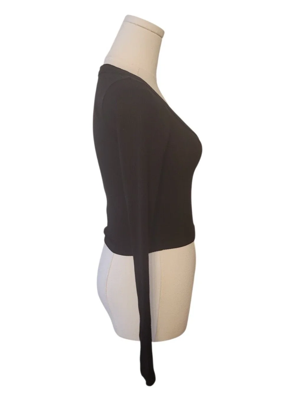 Reformation Black Ribbed Scoopneck Crop Top Size XS